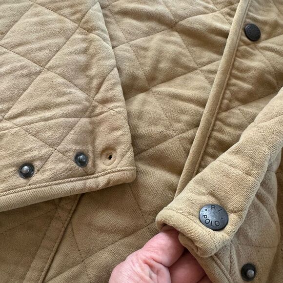 Vintage Polo Ralph Lauren Jacket XXL Tan Hunting Snap Chore Barn Field Quilted - Picture 5 of 10